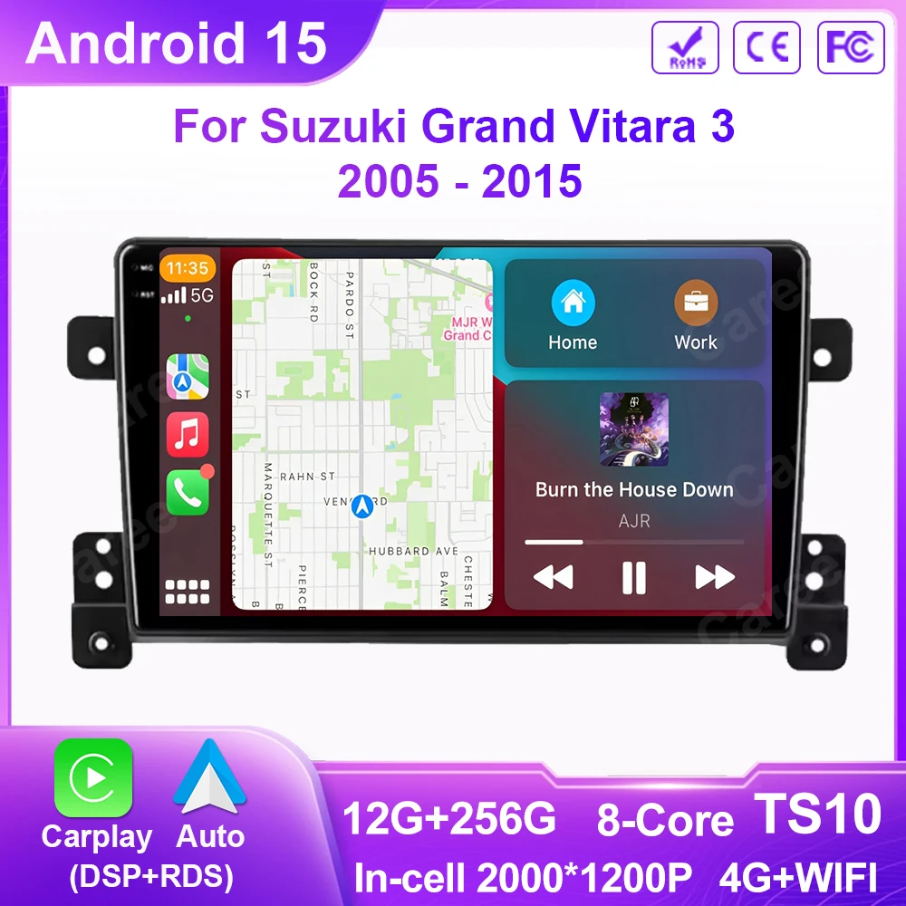 

Android для Suzuki Grand Vitara 3 2005-2015 Автомобильный радиоприемник Мультимедийный плеер Навигация 4G Carplay Автомобильный GPS Интеллектуальные системы WIFI