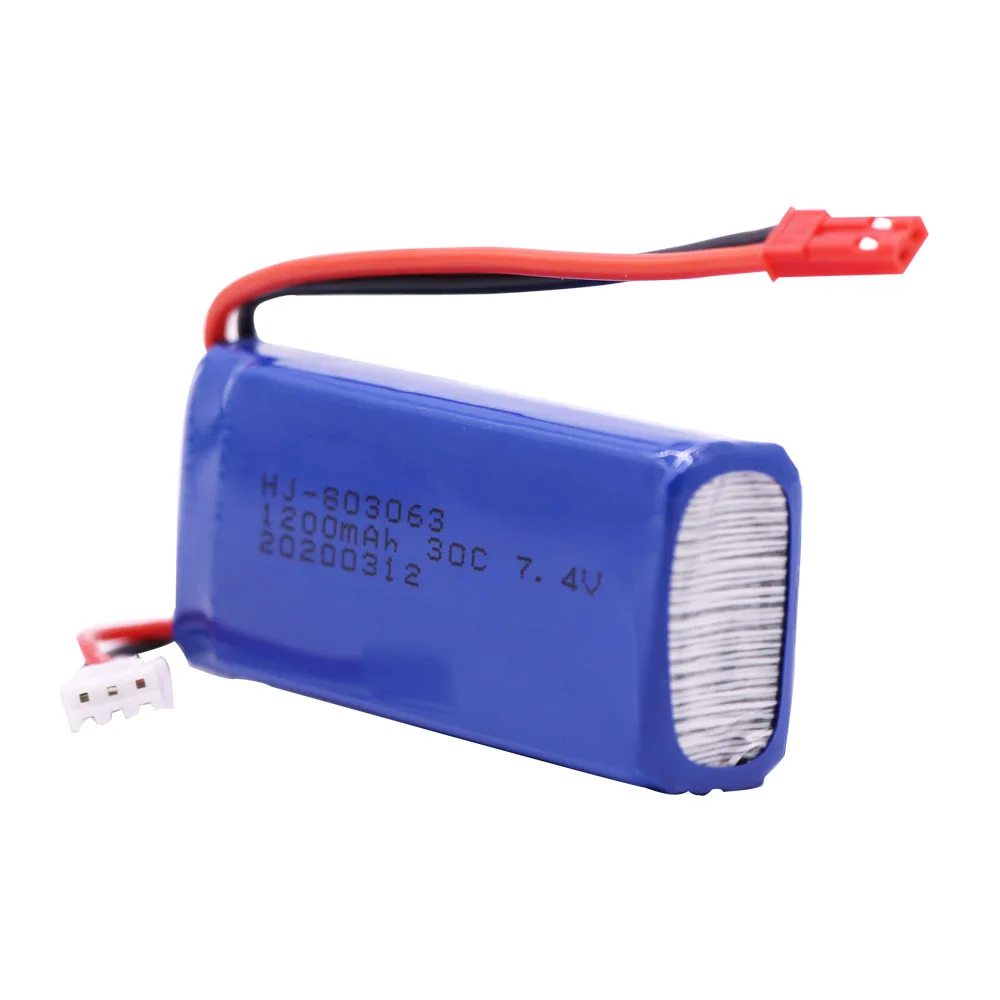 7.4v 1200mAh Lipo Battery with charger For Yizhan Tarantula X6 H16 RC Drone Quadcopter 2S 7.4V battery for WLtoys V666 V262 V323