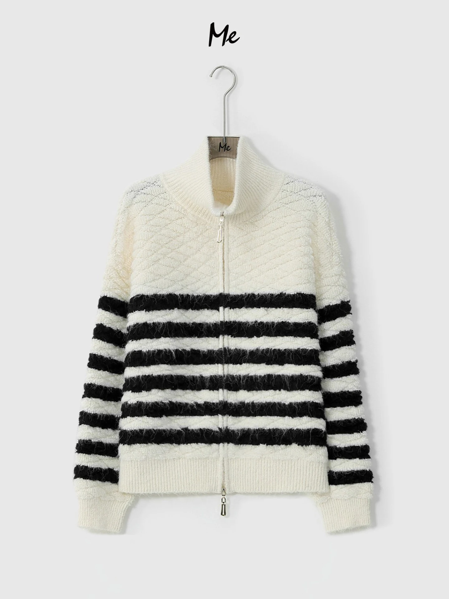 High Gauge Merino Wool Knitwear Soft Warm Women's Sweater Casual Loose Fit Long Sve round Ne Zipper Closure Thi Winter