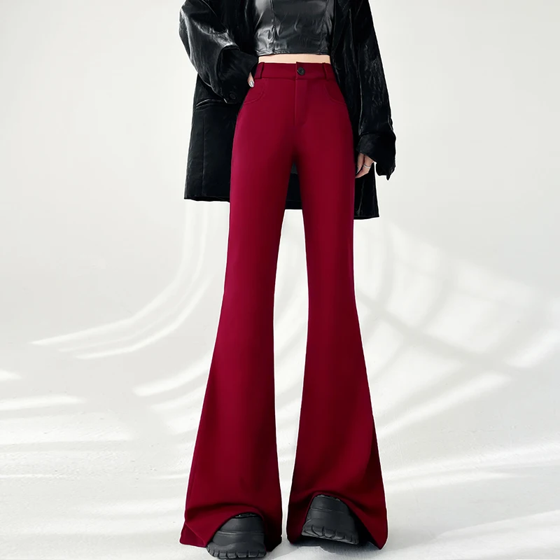 Casual Office Women's High Waist Slim Fit Long Pants Spring Autumn New Style American Style Versatile Micro Flared Drapey Pants