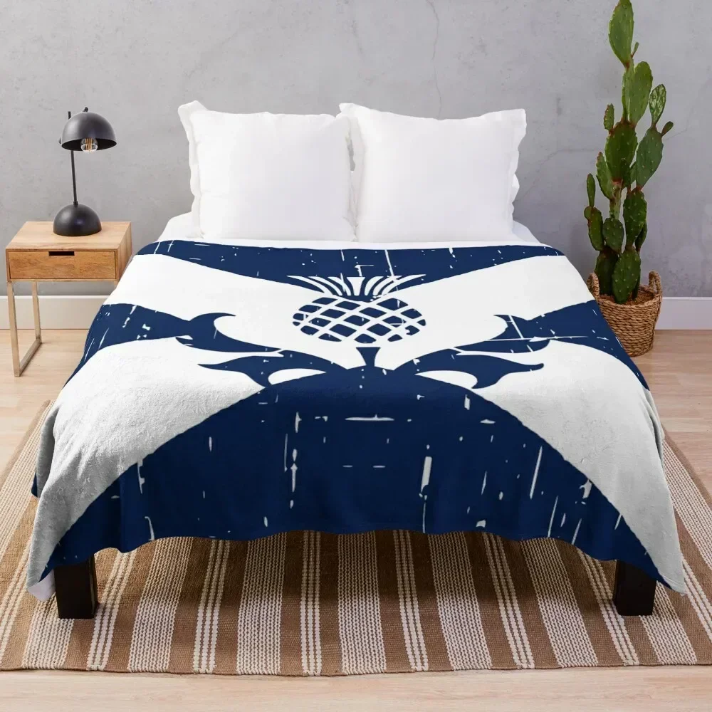 Saltire Scottish Flag and Scottish Thistle Throw Blanket