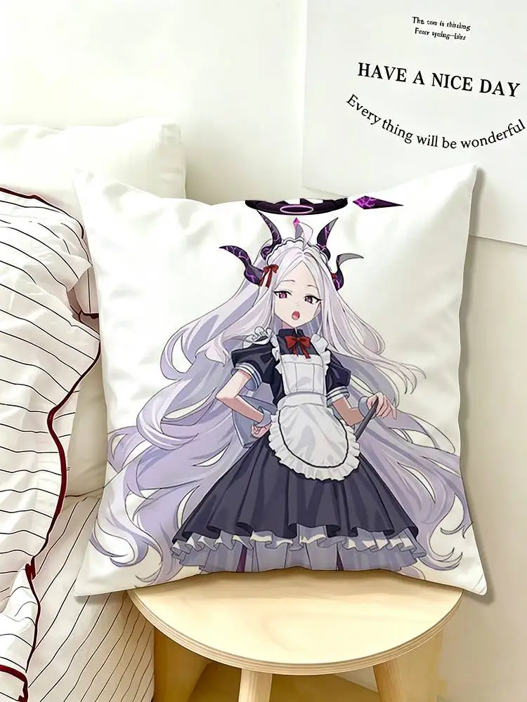 Anime Game B-Blue Archive H-Hina  Pillow Case Pattern Printed Pillowcase For Living Room Sofa Cushion Cover