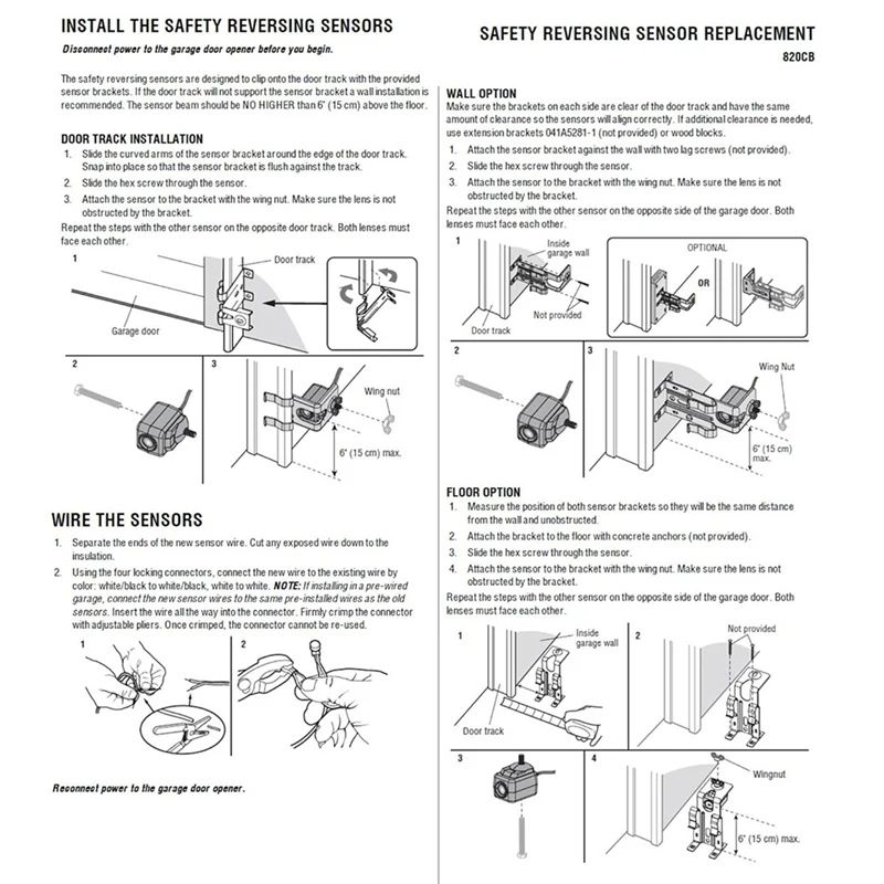 New-2X 820CB Kit de soporte de ojo de seguridad, abridores de puertas de garaje en adelante de 1997, reemplazo 41A5034