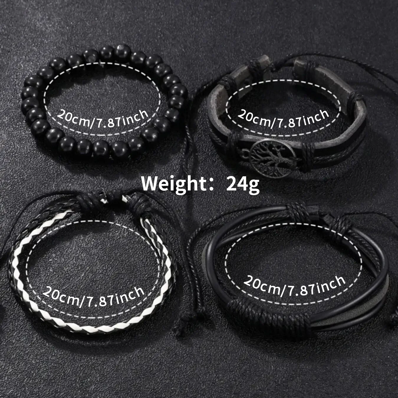 5PCS Men Business Watches Fashion Black Mesh Belt Man Quartz Watch Bracelets Set（Without Box） image 6