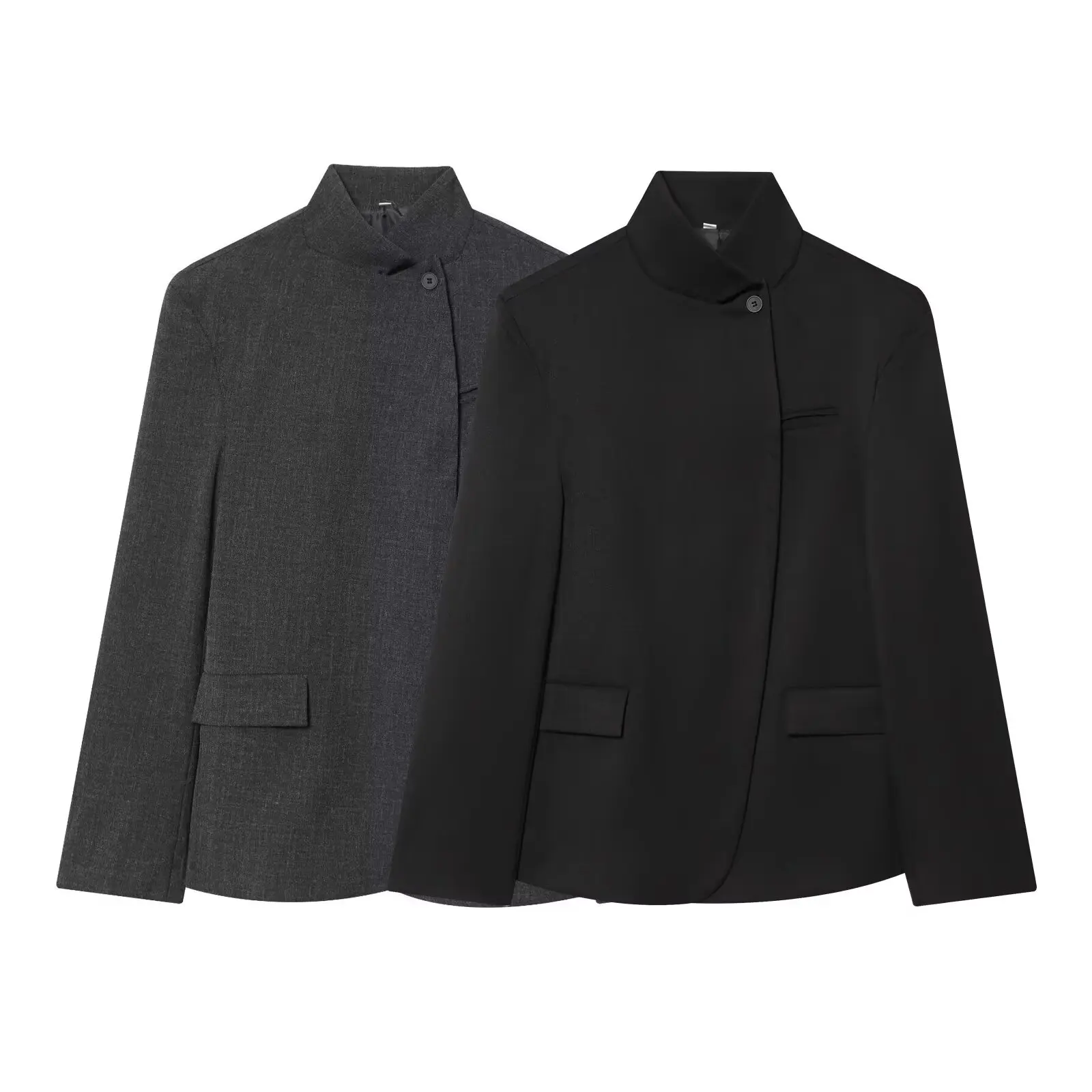 Chaqueta Blazer para mujer, primavera 2026, manga larga, cuello levantado, abrigo, moda informal para ir al trabajo, nuevo en prendas de vestir exteriores ﻿