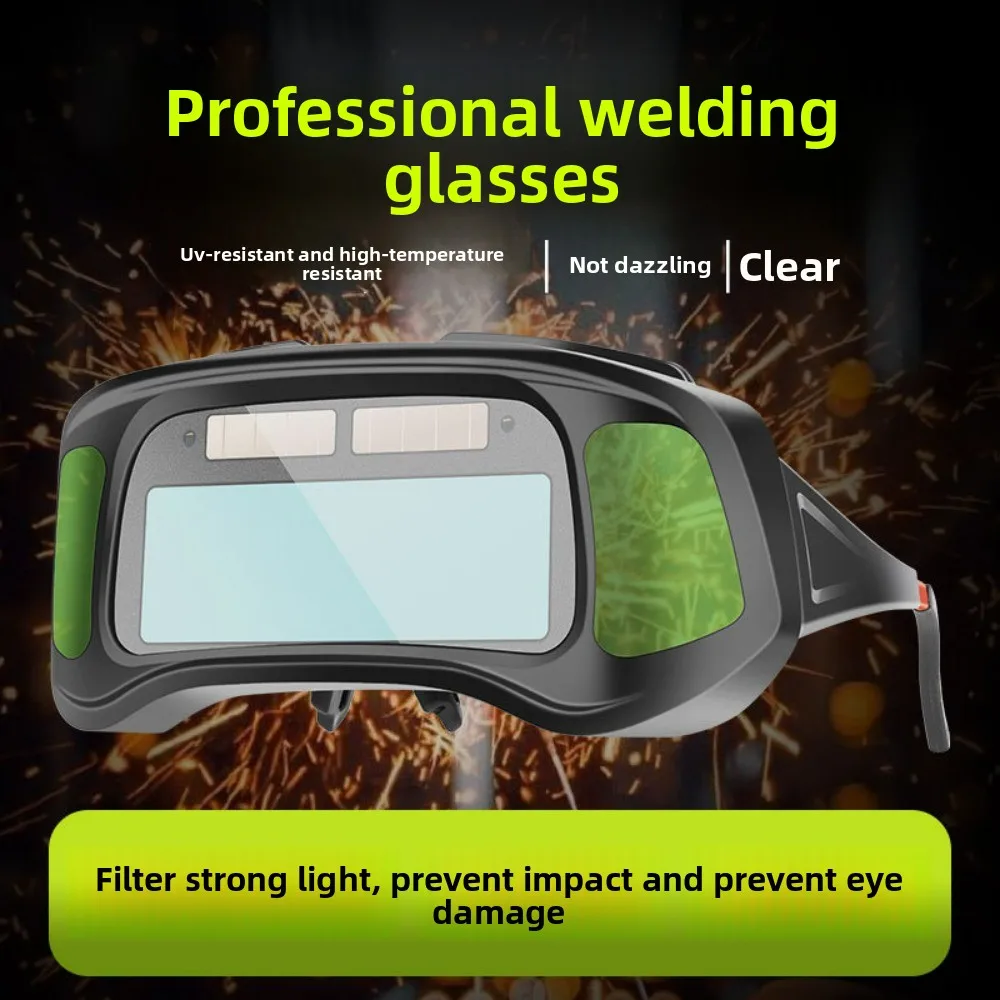 Auto‑Darkening Welding Goggles, Anti‑Glare Anti‑Arc TIG Welder Glasses Full Eye Protection for Welding Work