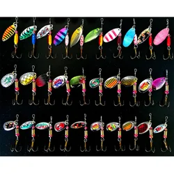 Zwicke 30 pçs kit de isca de pesca giratória colher de lantejoulas de metal isca dura wobblers de pesca conjunto equipamento de pesca isca isca artificial pesca