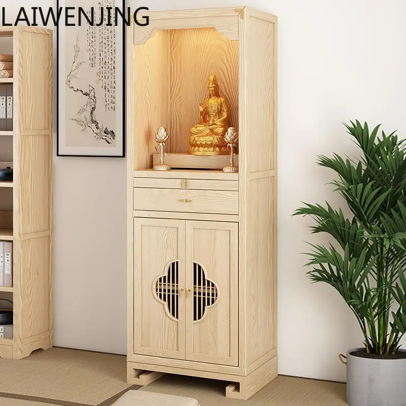 

HLZ Buddhist niche new Chinese vertical cabinet living room household Buddhist cabinet Buddhist hall table