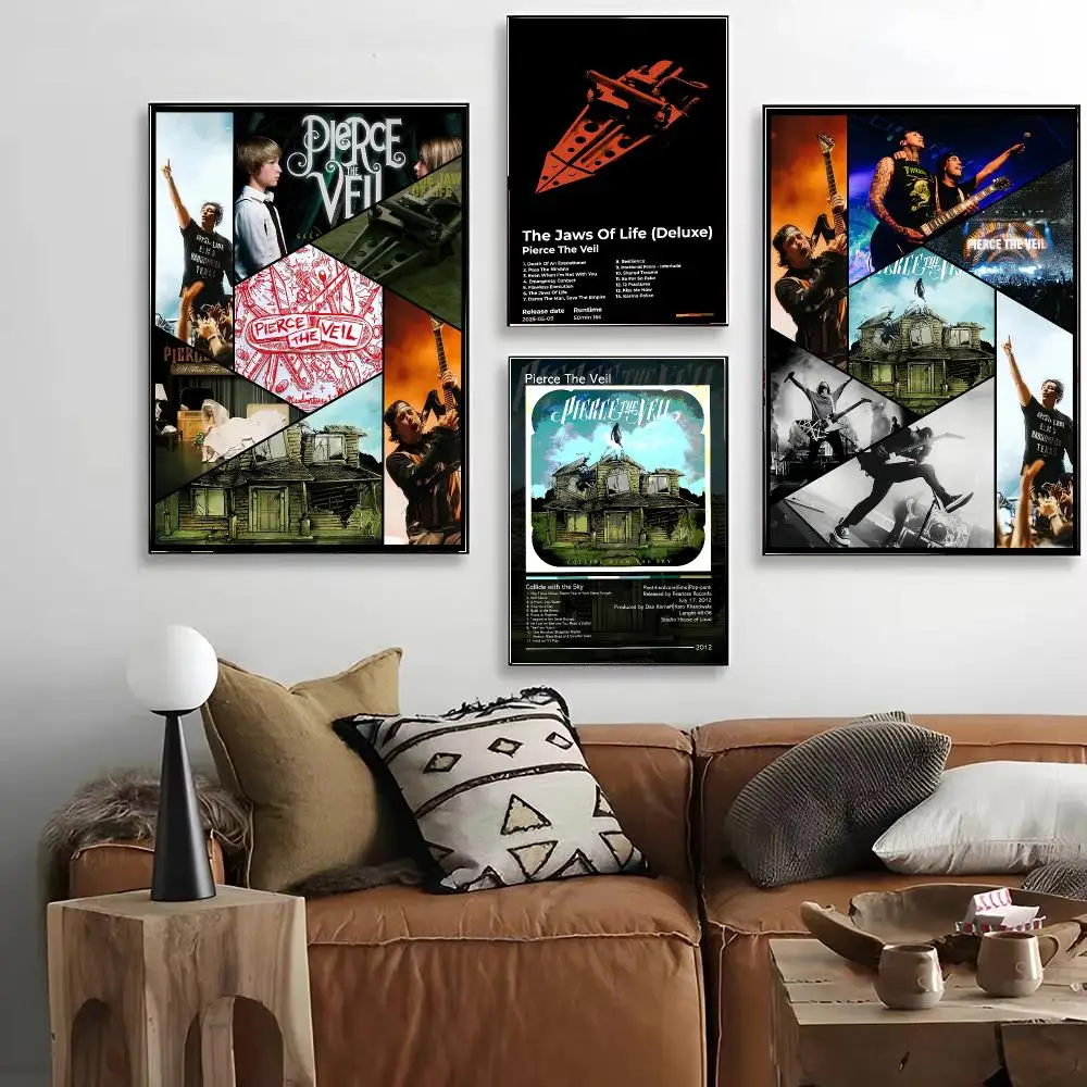 Rock Band P-Pierce The Veil Poster HD Art Decorative Wall Art Waterproof Home Décor for Living Room Bedroom Café Stylish Gift