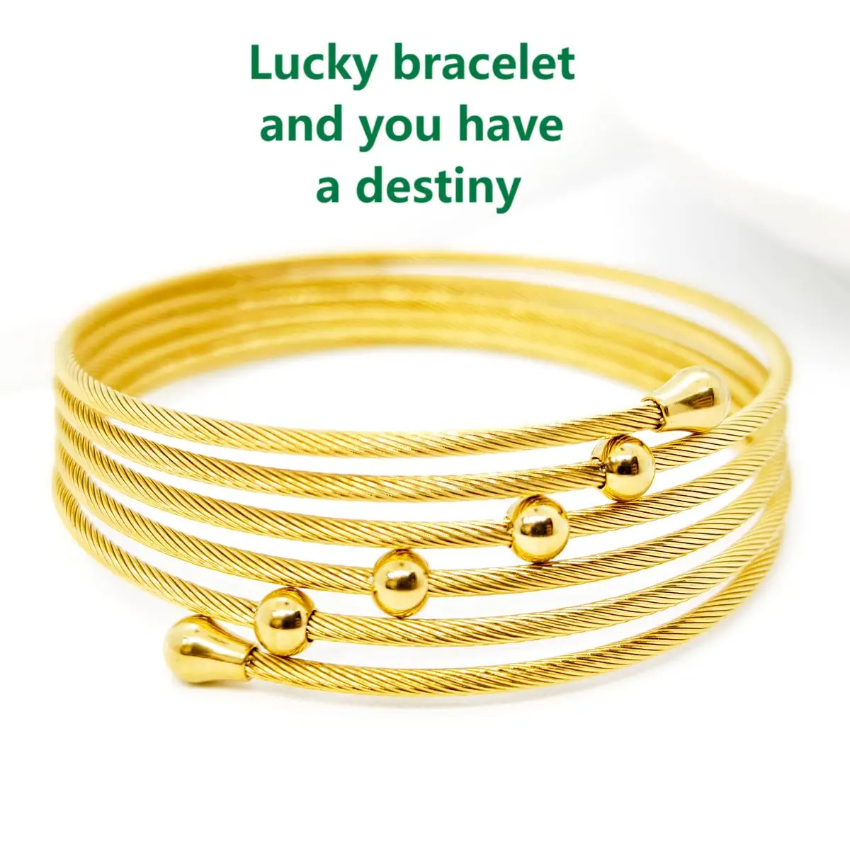 The new fashion all-in-one stainless steel laminated line ball metal bracelet jewelry for women