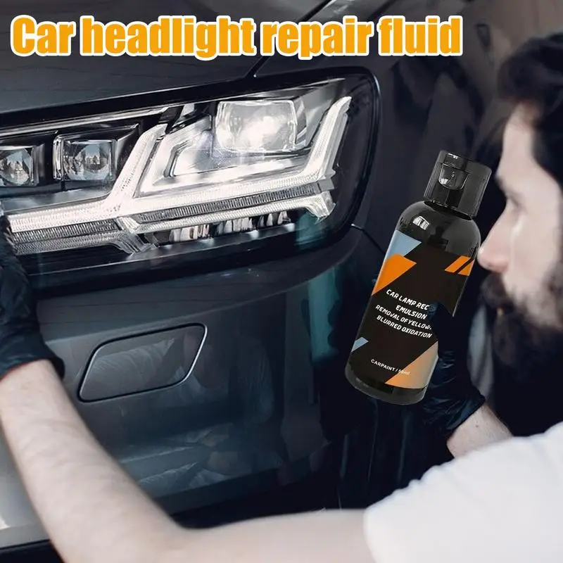 Car Headlight Cleaner 50ml Headlight Coating Restoration Agent Renew Yellowed Headlights Electroplating Shine Restorer For Car