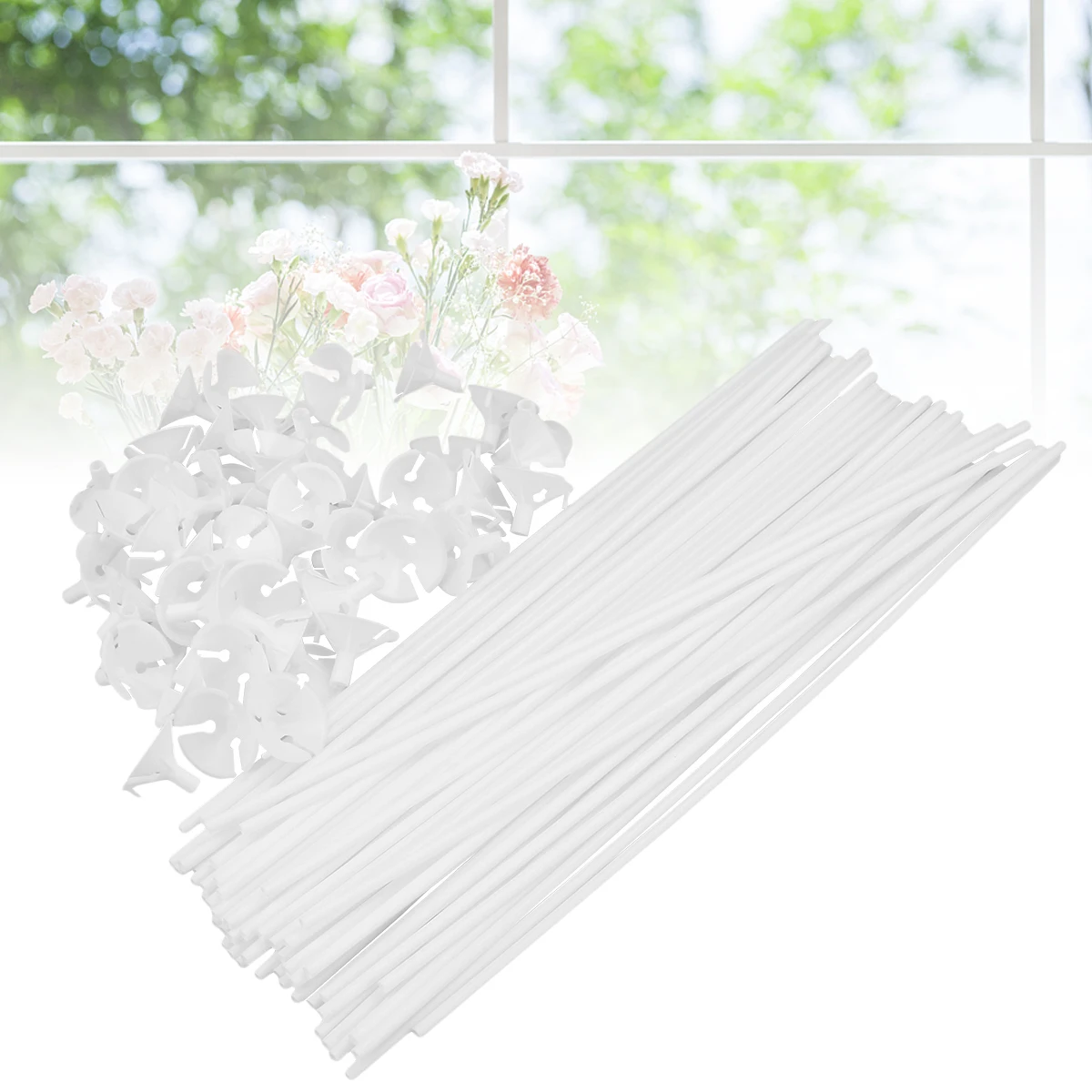

72 set Balloon Sticks Durable Cups Party Holder Suitable for 10 12 Inches Latex Balloons Weddings Festivals Decorations