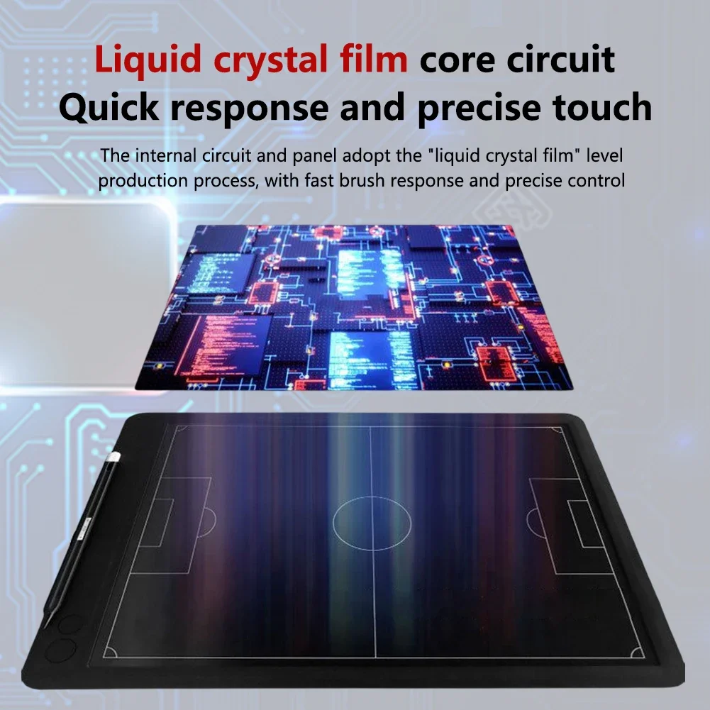 Электронная тренерская доска премиум-класса со стилусом, 15-дюймовый ЖК-дисплей с большим экраном, тренировочное оборудование для футбола, баскетбола