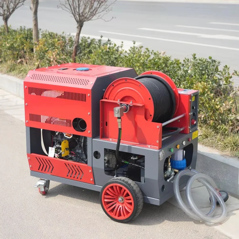 High pressure water gun commercial pipeline dredging machine gasoline diesel high power sewer dredging water rat