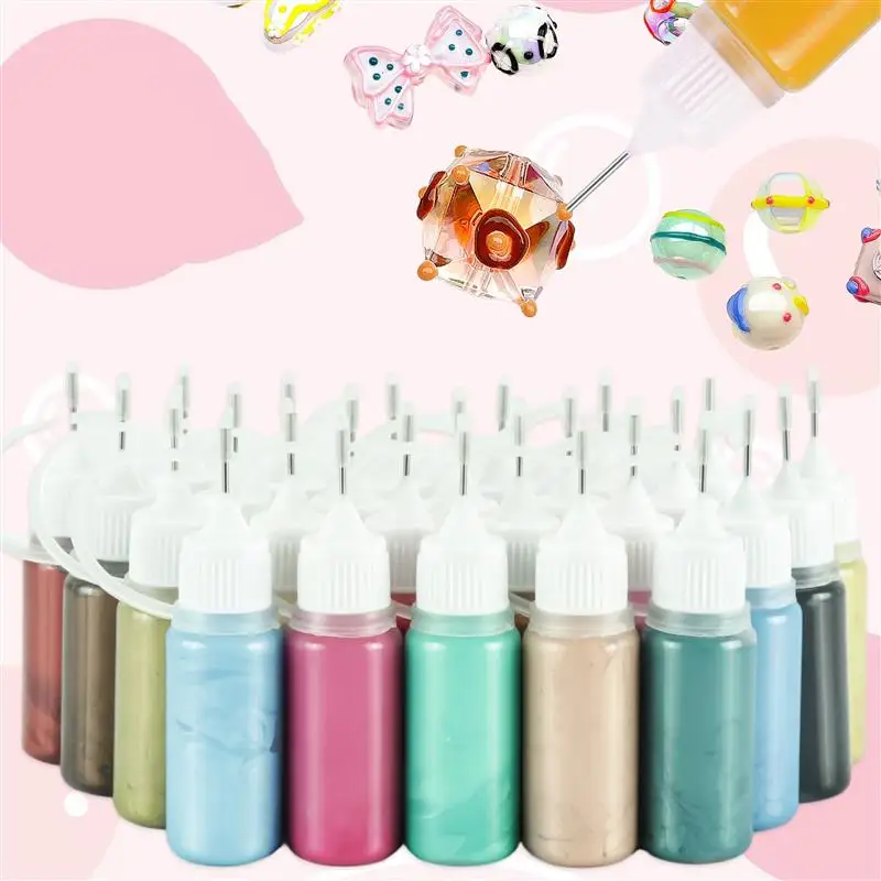 12ml 24colors Bake-Free 3d Hand-Painted Glue UV-Free Epoxy Resin Glue For Bonding Beads Glass DIY Resin Craft Jewelry Making