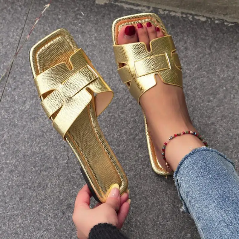 luxury brand heels Slippers Women Luxury Outdoor Beach Flip Flops Female Flat Sandals Woman Trend Design Slides Shoes zapatilla