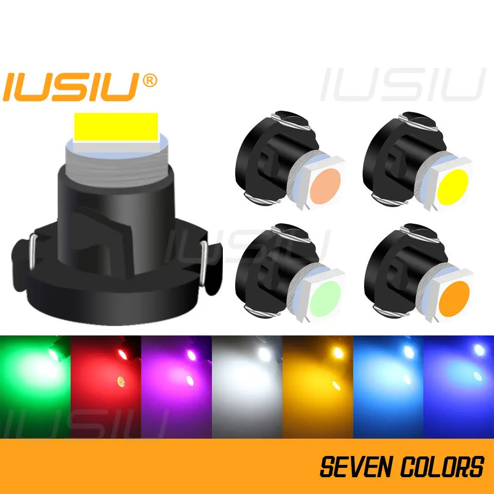 IUSIU 8PCS Instrument T3 T4.2 T4.7 Car Led Bulb Neo Wedge Switch Radio Climate Control Dashboard Dash Indicator Panel Lamp Light