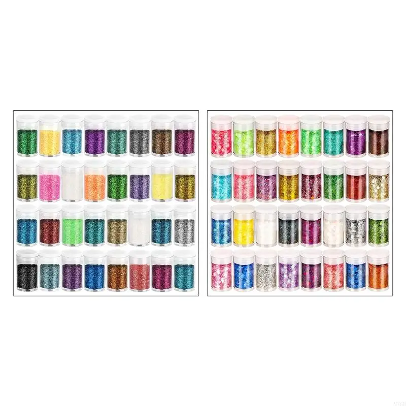 

M76B 32 Bottles Glitter Powder Epoxy Decorative Polish Art Makeup
