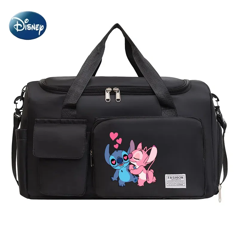 

Disney Stitchiti Travel Bag Shoulder Bag Large Capacity Clothes Storage Bag Gym Bag with Shoe Compartment Portable Handbag