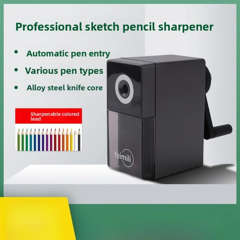

Hand Crank Pencil Sharpener for Art Student Sketching Use Manual Rotary Sharpener Hand Operated Pencil Sharpening Device Tool