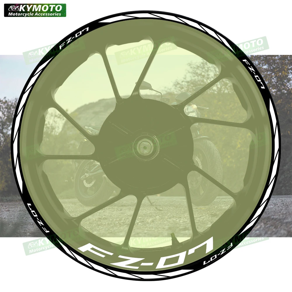 

For FZ-07 FZ07 motorcycle accessories 17 inch front and rear wheel decals fairing wheel hub modified reflective stickers