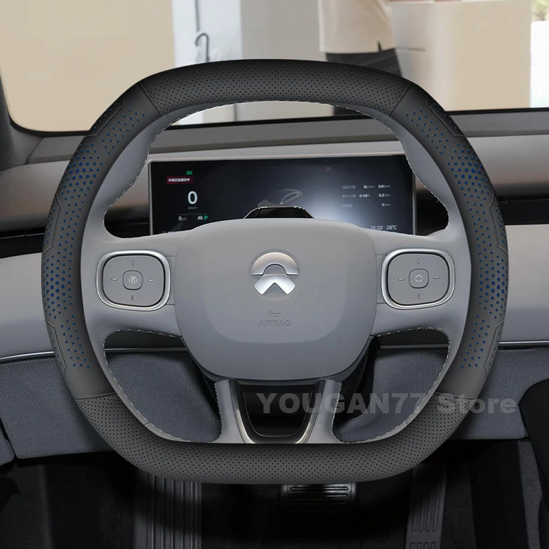 

Leather Car Steering Wheel Cover For All New NIO ET5 ET5T 2024 2025 EL8 EL6 Ultra Thin Auto Steering Wheel NIO ET5 Accessories