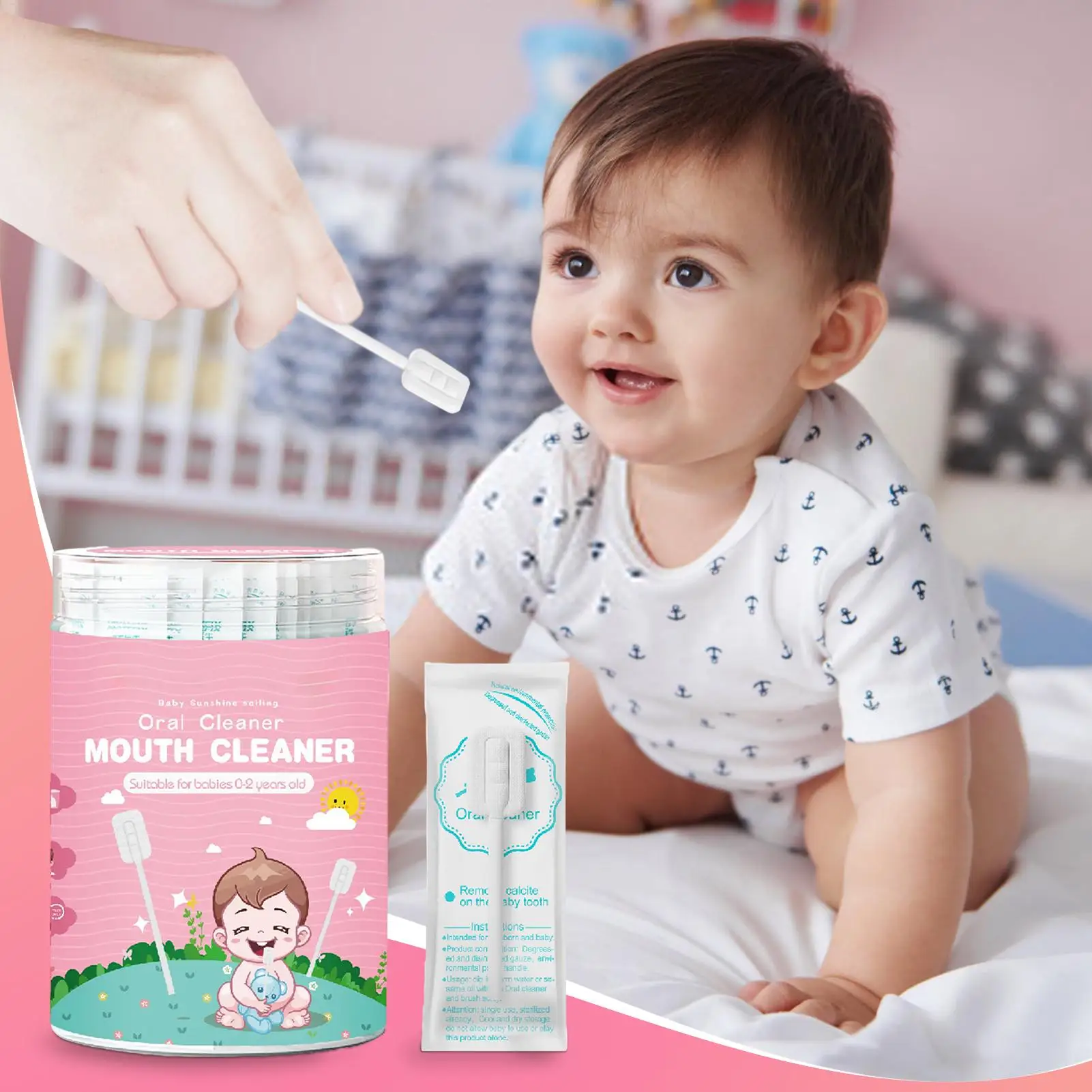 Disposable Baby Tongue Cleaner Baby OralCleaner Gauze Glue-free Forged Baby Tongue Cleaner OralTongue Cleaner For Babies
