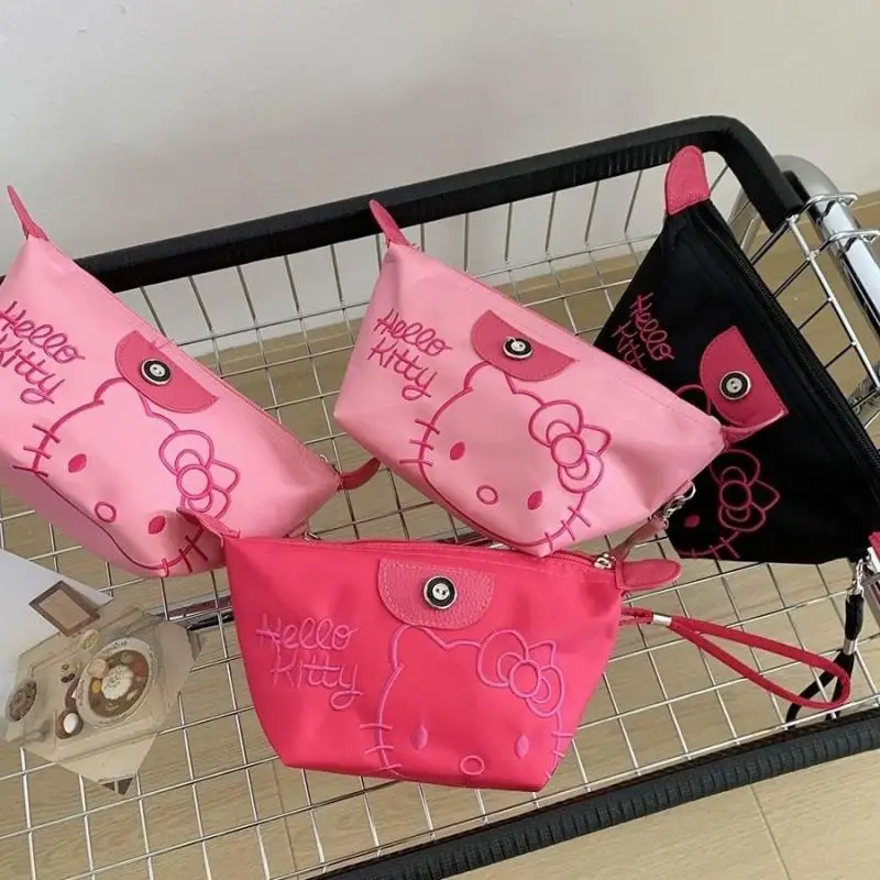 

Kawaii Makeup Bag Pen Bag Kitty Girl Storage Bag Portable Large Capacity Pu Waterproof Travel Skin Care Products Bags Handbag