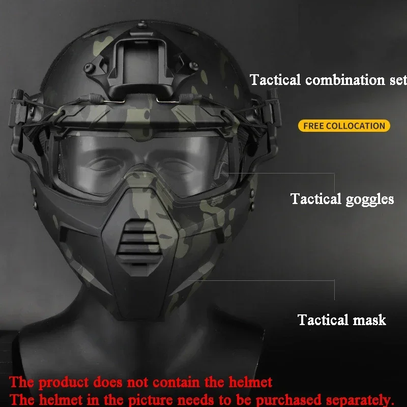 Tactical Mask with Goggles Military  Protective Shooting Paintball Accessories Masks Dust-proof Airsoft Windproof Goggles