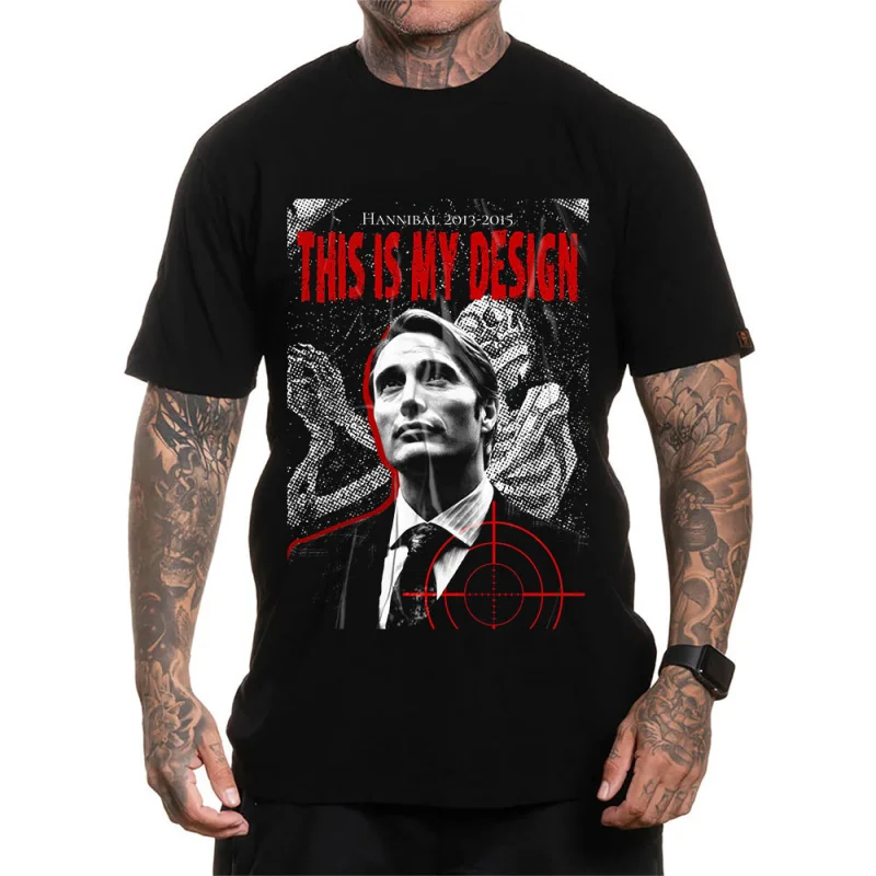 

This is my design Retro Horror movie Dr Lecter Hannigram Gift t shirt Vintage Scary film Hannibal Graphic clothes All size Tee