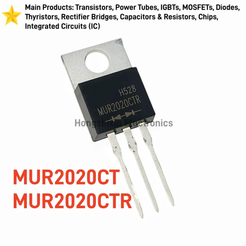 10PCS NEW MUR2020CT MUR2020CTR 200V20A TO-220 Ultra-Fast Recovery Diode Power Rectifier for SMPS Inverter