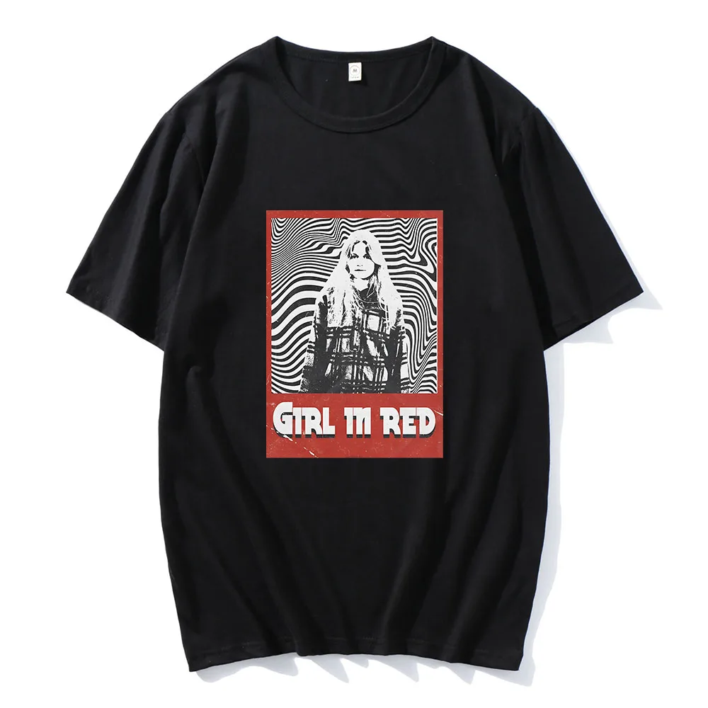 Singer Girl in Red T-shirts Cotton High Quality Comfortable Tee-shirt Hip Hop Streetwear Casual Summer Round Neck Tshirts Women