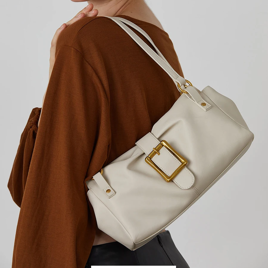 

Новая женская сумка подмышки в стиле ретро из воловьей кожи, кошелек на молнии и сумка для поездок на работу, сумки на одно плечо, черная сумка-тоут под мышками