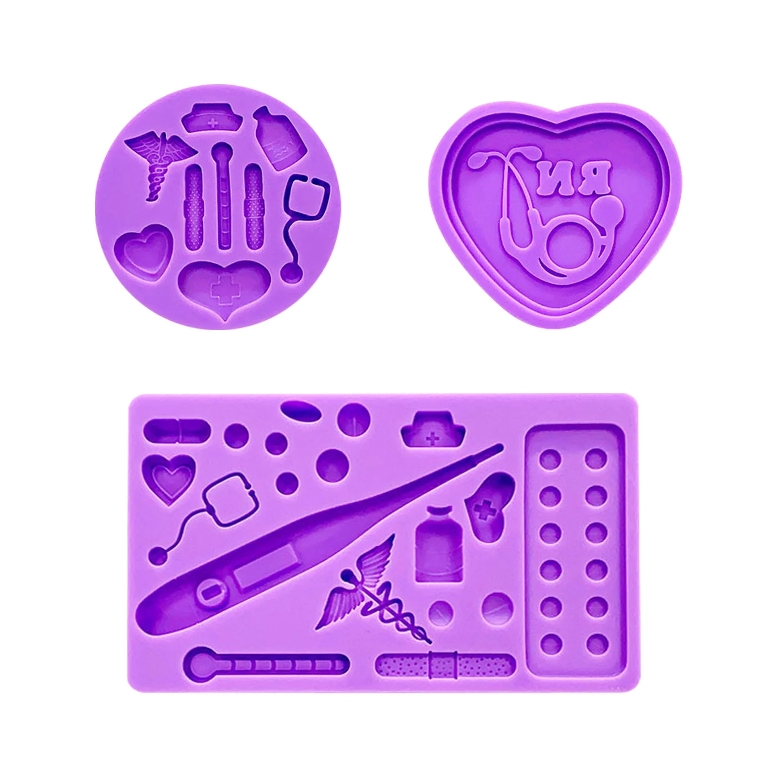 Stethoscope Medical Hospital Tools Silicone Mold Sugarcraft Cupcake Chocolate Baking Mold Fondant Cake Decorating Tools