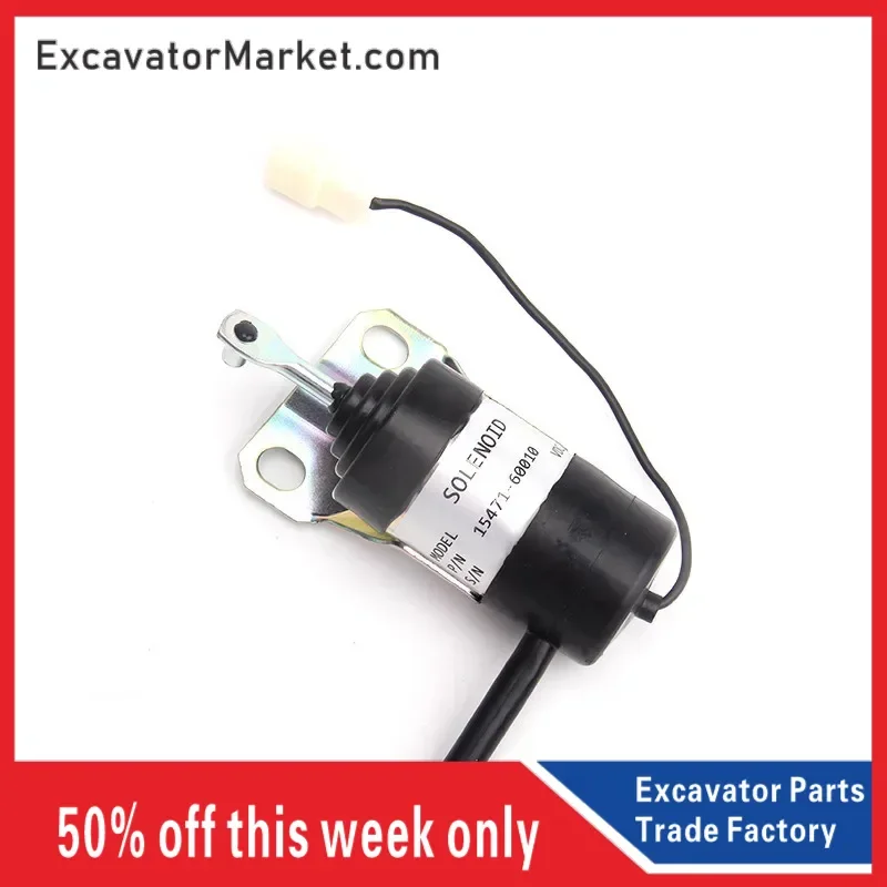 For Kubota KUBOTA engine 15471-60010 excavator accessories flameout solenoid valve switch harvester  Excavator Spare