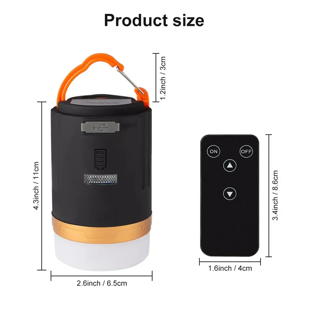 ZK40 Camping Light Waterproof Tent Lamp Portable Lantern LED Night Light Remote Control Working Light Built-in Recharge Battery