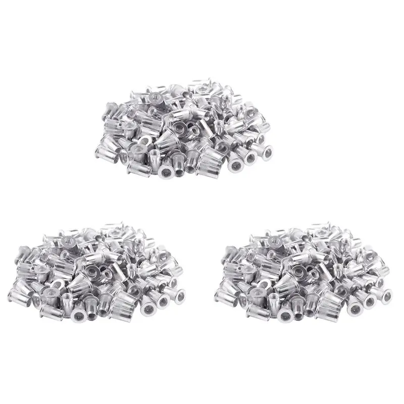 A19F-M5 Aluminium Threaded Rivnuts Flat Head Rivet Nuts Nutserts 300Pcs