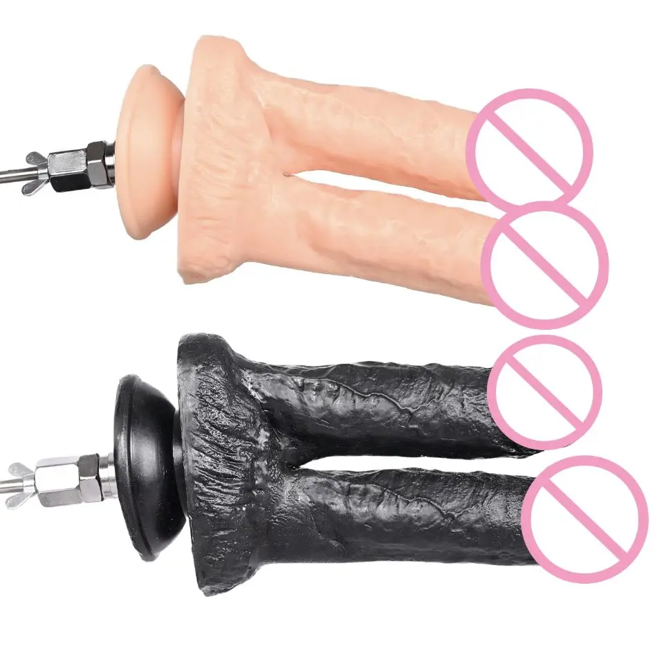 Rough Beast Double Headed Dildo for Sex Machine Dual channel penis for Women Vac-u-Lock Attachments for Adult Sex Product Shop