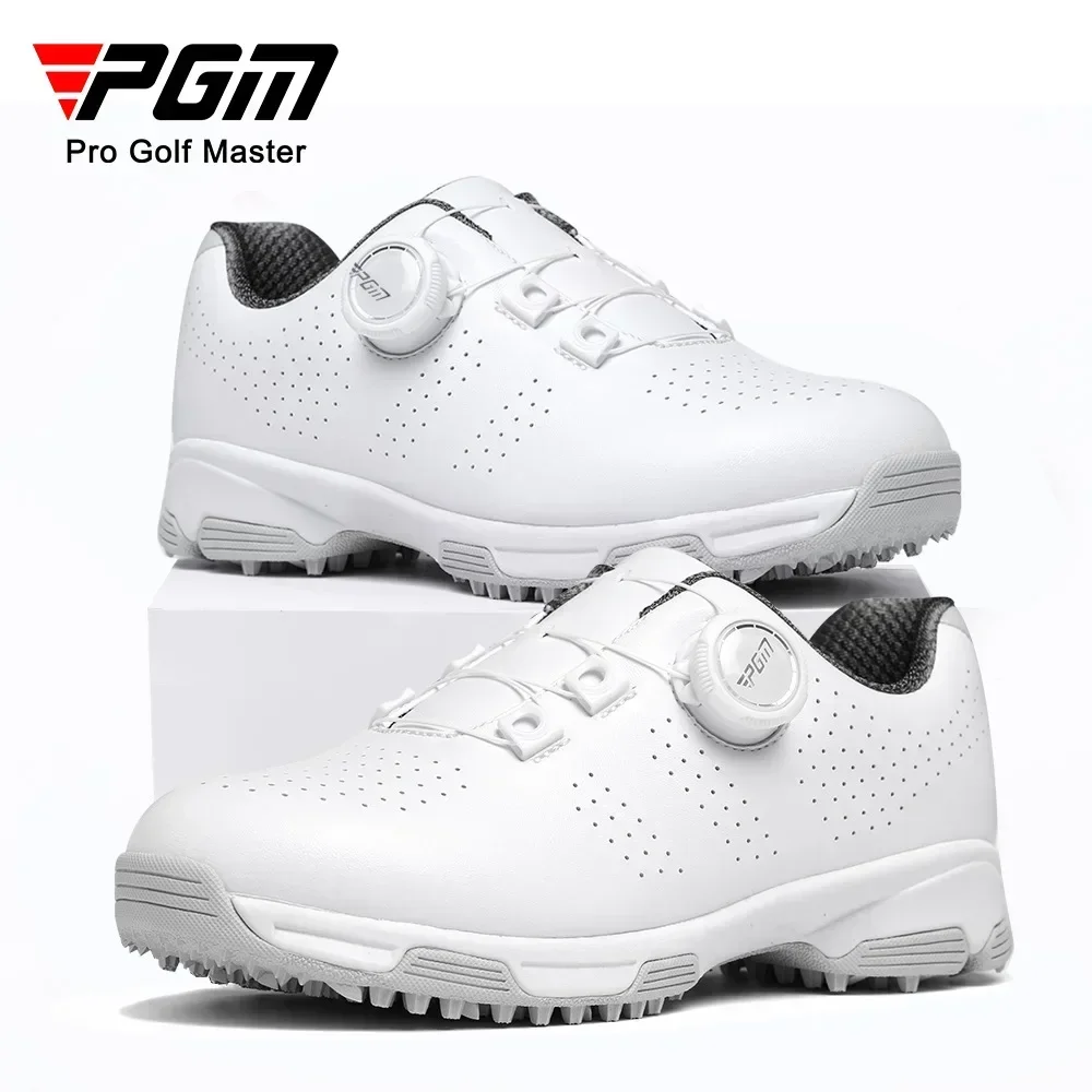 

PGM Children's Golf Breathable Sneakers for Teenagers Boys and Girls Knob Lace Anti Slip, Lightweight and Comfortable