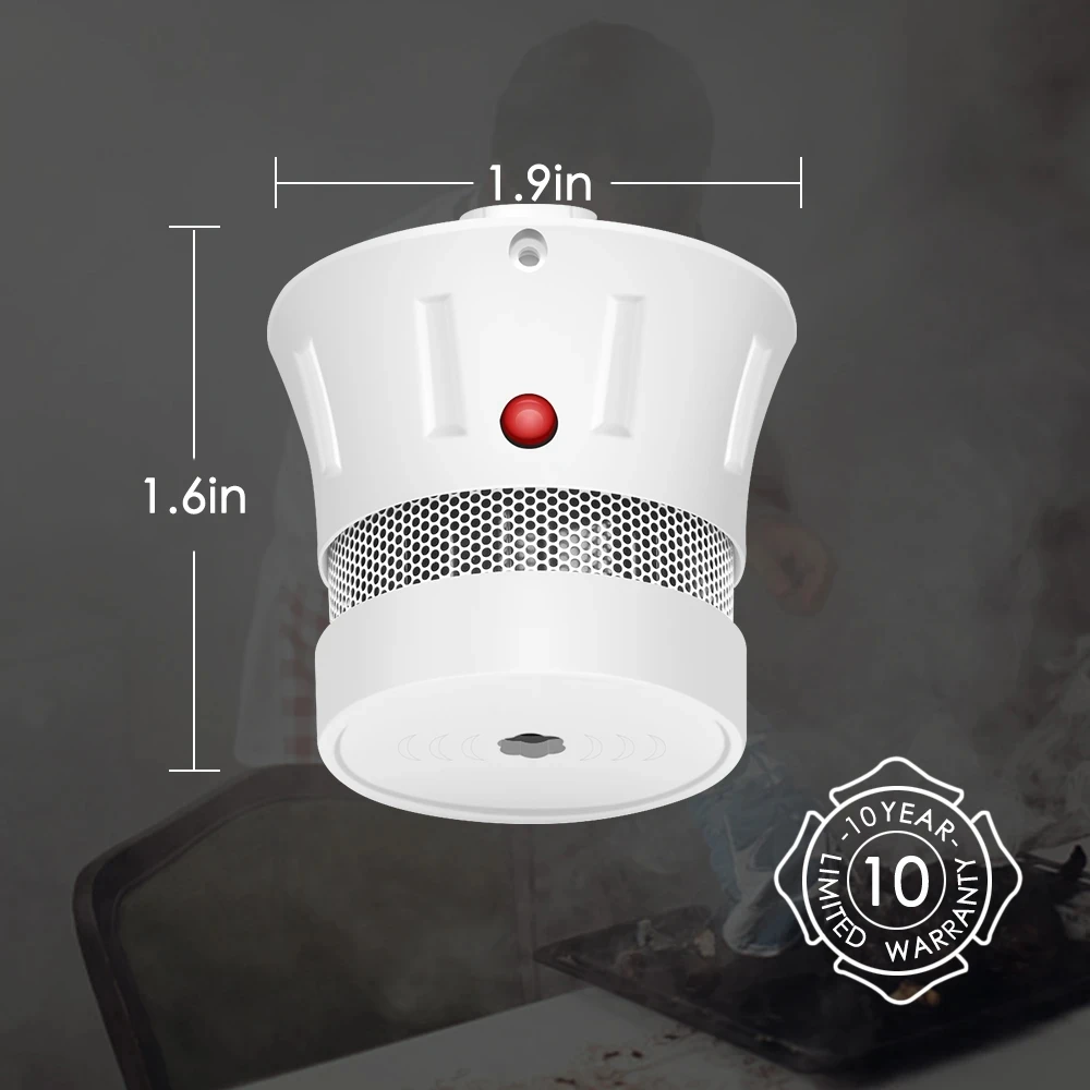 CPVAN Fire Smoke Detector 10 Years battery Home Security Independent Smoke Alarm Sensor 85dB Safety protection System Fire Alarm