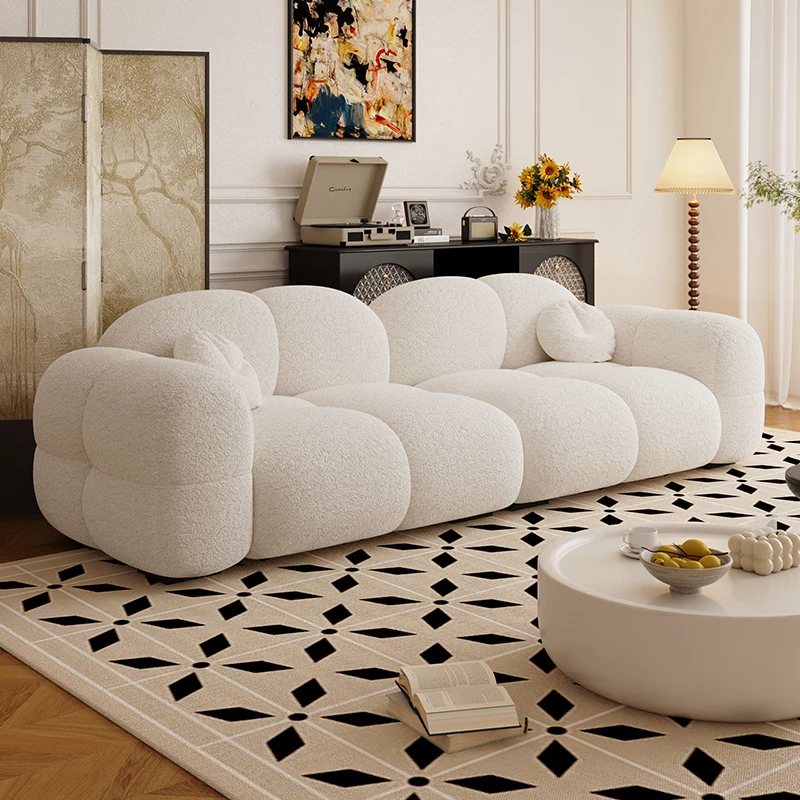 

White Cream Living Room Sofas Ergonomic Comfortable Waiting Trendy Living Room Sofas Interior Muebles Space Saving Furniture