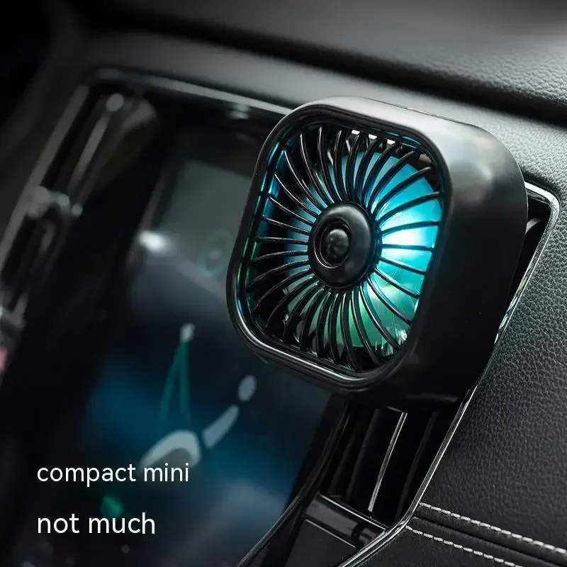 Car Air Outlet Cooling Fan Adjustment Portable USB Light Creative Low Noise Car Fan Auto Interior Automotive Supplies