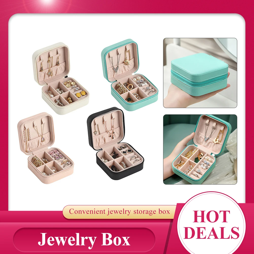 10*10*5cm Jewelry Storage Box Earrings Necklace Ring Jewelry Organizer Display Portable Travel Storage Organizer Jewelry Case