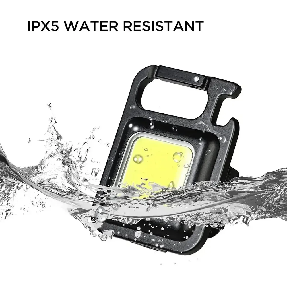 Миниатюрный светодиодный фонарик с брелоком, многофункциональные портативные лампы COB для кемпинга, Рабочие Светильники с USB-зарядкой для активного отдыха, рыбалки, туризма