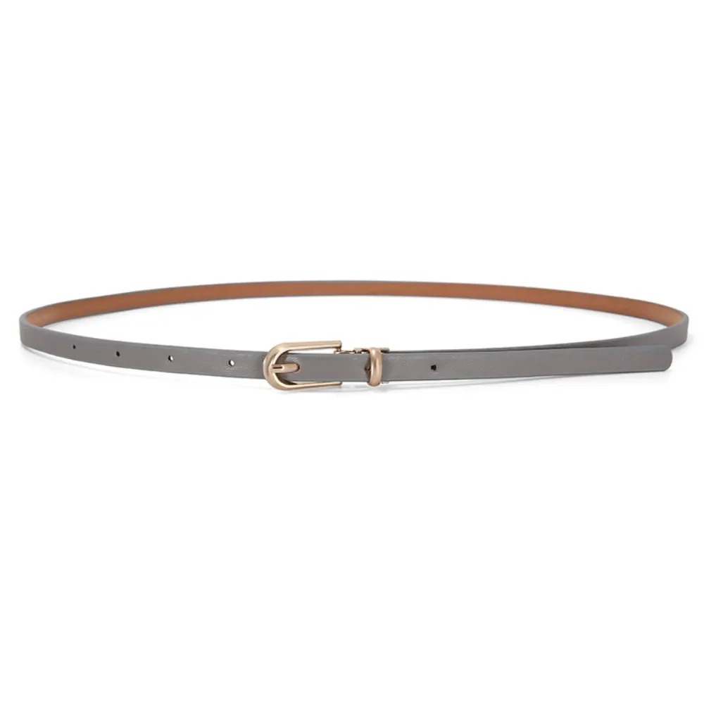New Women Belts Adjustable PU Leather Thin Belt for Girls Gold Buckle Strap Dress Trousers Designer Waistband Skinny Waist Belt image 5