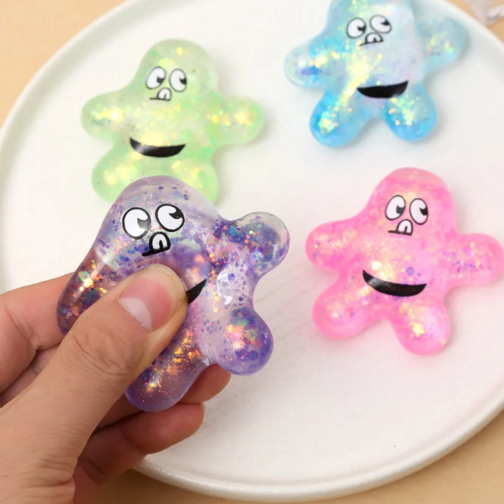 4/6/8pcs Cute Star Alien Squeeze Toy, Translucent Kawaii Squishy Jelly-like Blob Fidget Toys for Kids, Back To School Gif