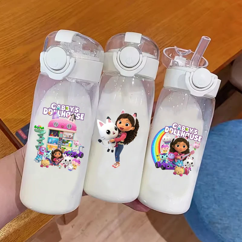 

Gabby Dollhouse 400ml Kawaii Water Cup Girl Cartoon Anime Large Capacity Water Bottle Transparent Leak Proof Sports Flask Gifts