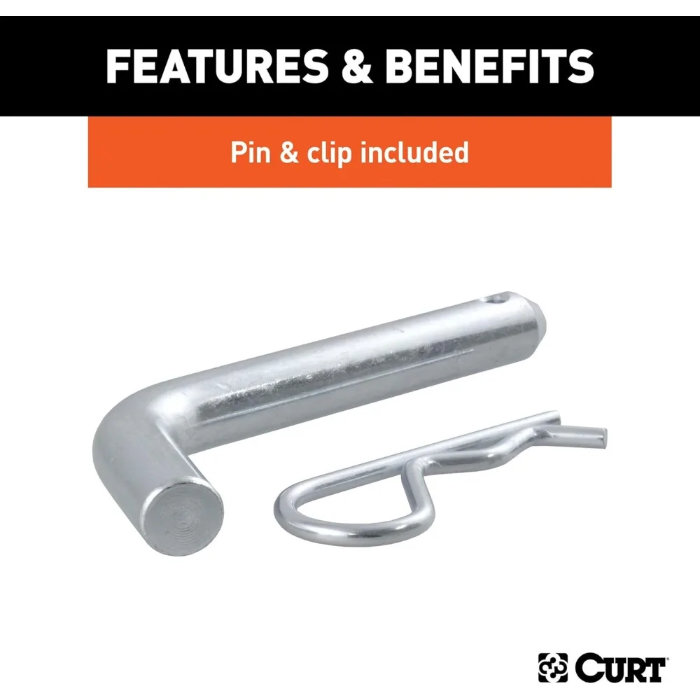 وصلة مقطورة استقبال شديدة التحمل مقاس 2 بوصة مع قطرة 6 بوصة، تدعم سعة سحب 7,500 رطل