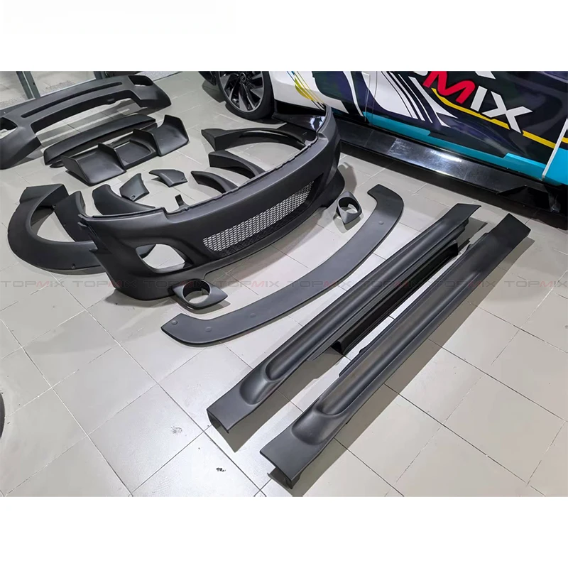 for Mini R56 LB-style Front Lip Rear Bumper Diffuser Side Skirts Wheel Arches Widebody Kit Bolt-On Exterior Parts Upgrade