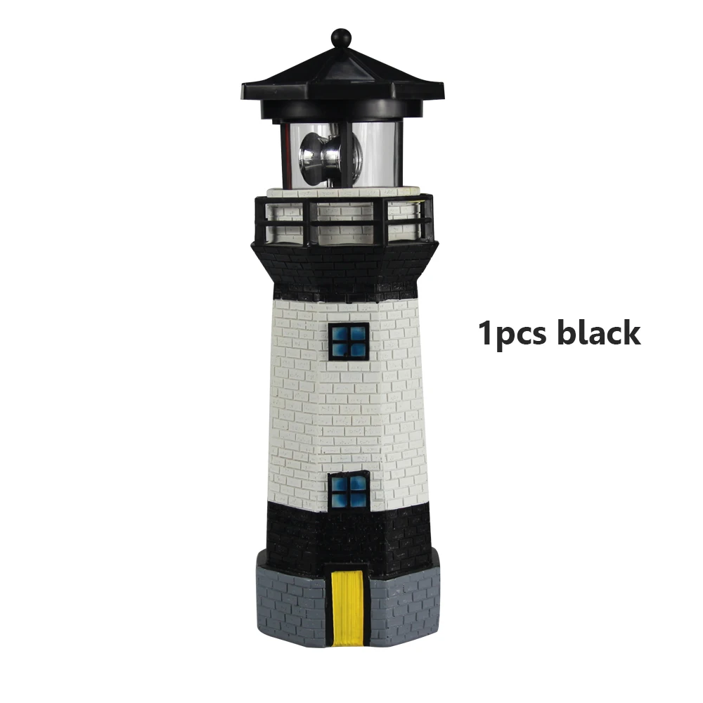 Vuurtoren Solar LED-licht Tuinhek Tuin Buitenversiering Baken Roterende lamp Decoratie Landschap Binnenplaatsverlichting - afbeelding 1
